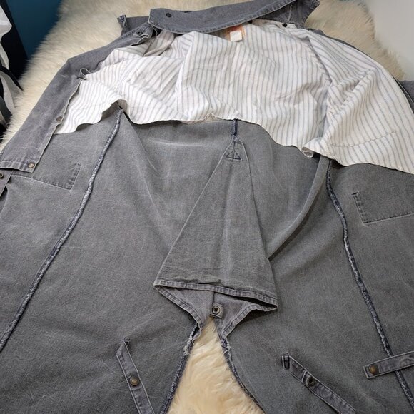 Vintage The Australian Outback Collection grey Denim Duster Jacket Women Small - Picture 2 of 15